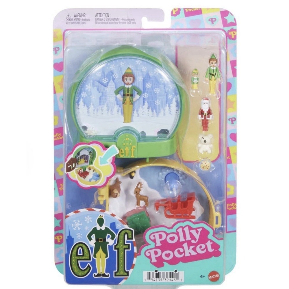2025 ELF MOVIE Polly Pocket BUDDY & SANTA Micro Dolls CHRISTMAS Playset